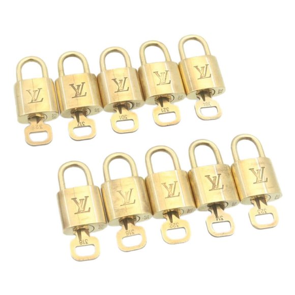 LOUIS VUITTON Padlock 10set Gold Tone LV Auth am1431g - Picture 1 of 8